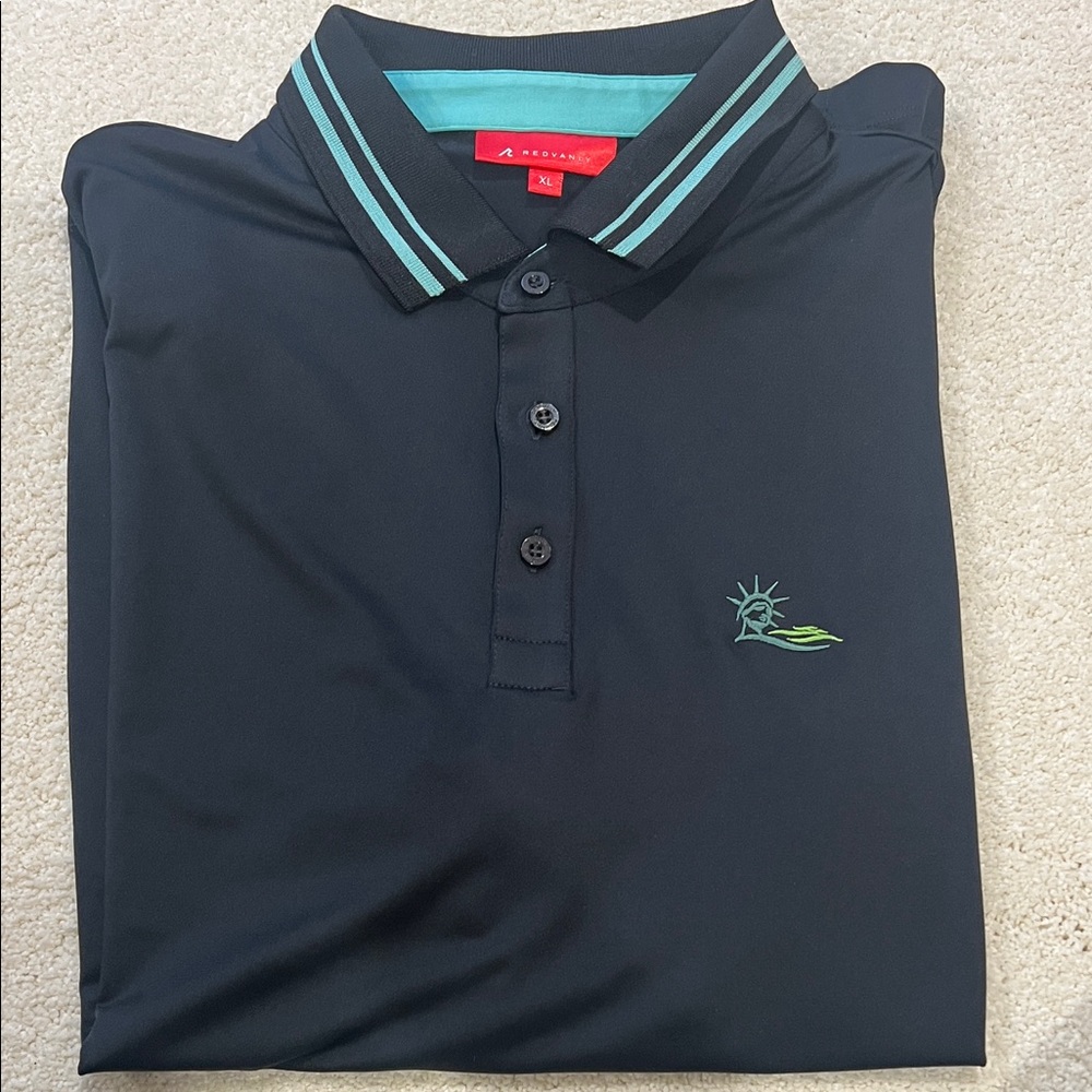 NWOT Redvanly Black Men's performance/golf Polo Shirt